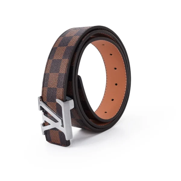 Premium Checkered Leather Belt – Timeless Elegance